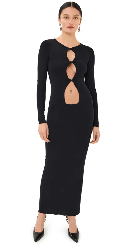 Lioness Homecoming Long Sleeve Maxi Dress Onyx
