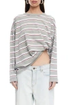 Lioness Horizon Stripe Top In Gray