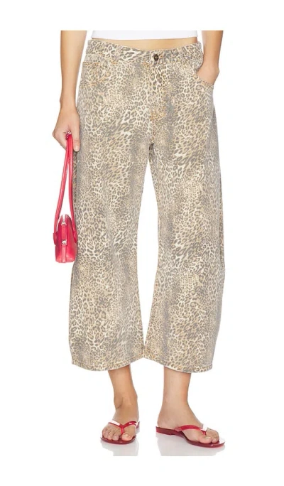 Lioness Horseshoe Cropped Jeans In Brown