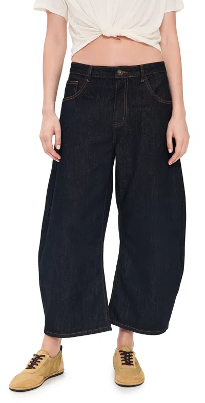 Lioness Horseshoe Cropped Jeans Indigo In Black