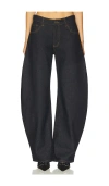 Lioness Horseshoe Low Rise Barrel Leg Jeans In Blue