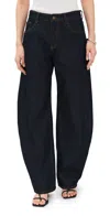 Lioness Horseshoe Low Rise Barrel Leg Jeans In Blue