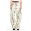 Lioness Horseshoe Print Barrel Leg Jeans In Snow Leopard