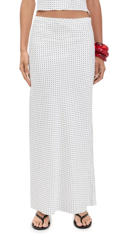 Lioness Hudson Satin Maxi Porcelain Polka In White