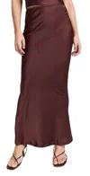 Lioness Hudson Satin Maxi Skirt In Garnet
