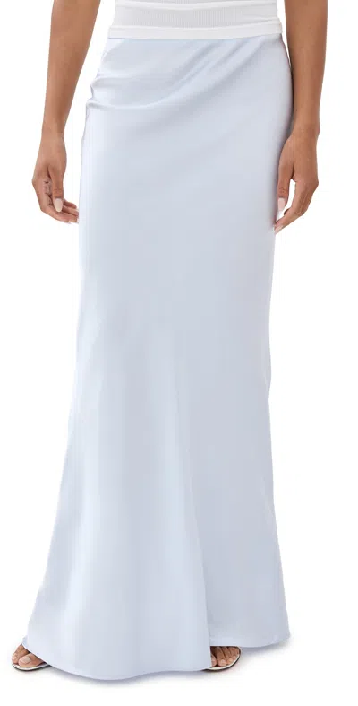 Lioness Hudson Satin Maxi Skirt Pale Blue