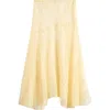Lioness In Bloom Lace Midi Skirt In Cornsilk
