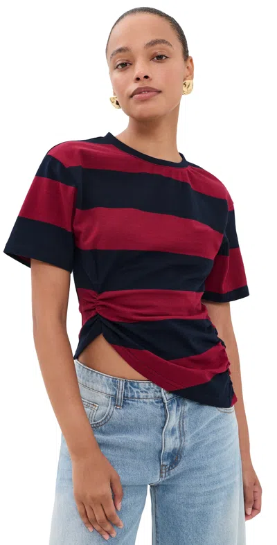 Lioness In Transit Tee Burgundy Stripe