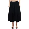 Lioness Intuition Low Rise Bubble Hem Midi Skirt In Onyx