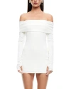 Lioness Isadora Off-the-shoulder Mini Dress In Porcelain