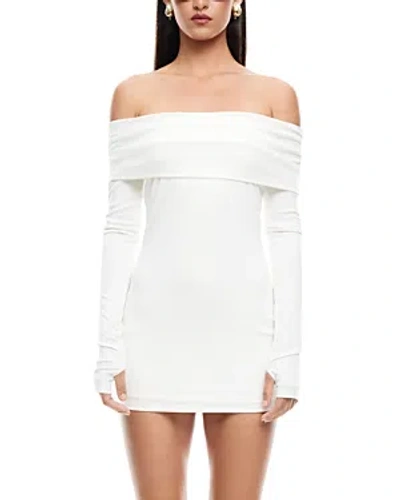 Lioness Isadora Off-the-shoulder Mini Dress In Porcelain