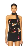 Lioness Island Bodice Top In Black