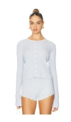 Lioness Dollhouse Rib Cardigan In Baby Blue