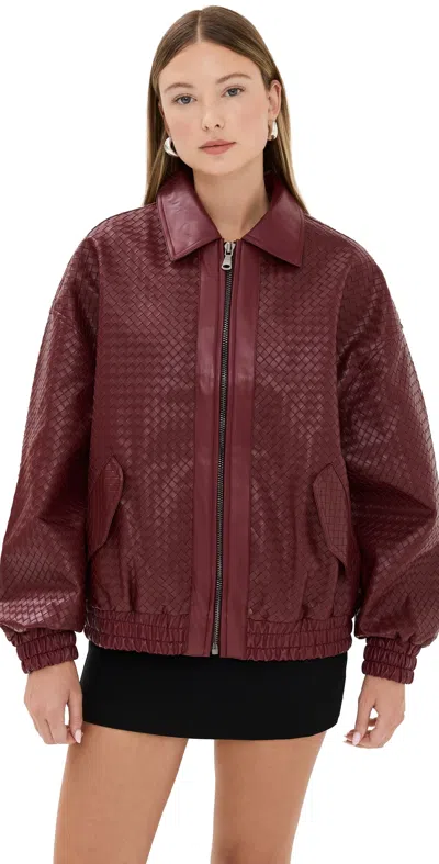 Lioness Kenny Bomber Jacket Burgundy In Red