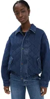Lioness Kenny Bomber Jacket Dark Denim In Dark Denim