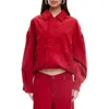 Lioness Kenny Oversize Corduroy Bomber Jacket In Red