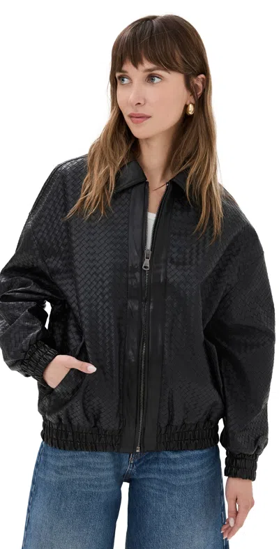 Lioness Kenny Woven Bomber Jacket Onyx