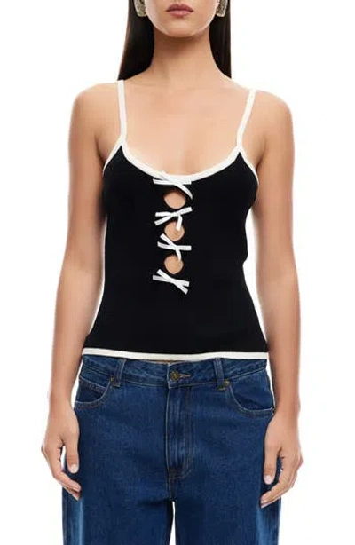 Lioness Kiss Me Bow Keyhole Camisole In Black