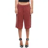 Lioness Kurt Stripe Low Rise Bermuda Shorts In Crimson Pinstripe
