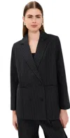 Lioness La Quinta Blazer Onyx Pinstripe