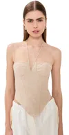 Lioness La Quinta Corset Tan Pinstripe In Tan Pinstripe