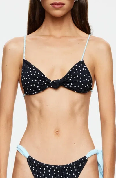 Lioness Laguna Knotted Bikini Top In Black