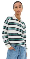 Lioness Leisure Long Sleeve Polo Ivory Moss