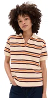 Lioness Leisure Polo Orange Stripe In Orange Stripe
