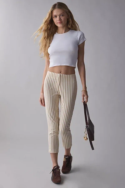 Lioness Les Deux Low-rise Capri Pant In Cream Stripe, Women's At Urban Outfitters