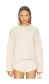Lioness Liaison Cable Knit Pullover In Neutral