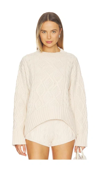 Lioness Liaison Cable Knit Pullover In Neutral