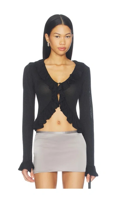 Lioness Long Nights Long Sleeve Top In Black