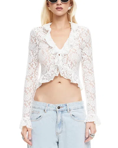 Lioness Long Nights Long Sleeve Top In White