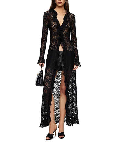Lioness Long Nights Lace Maxi Dress In Black