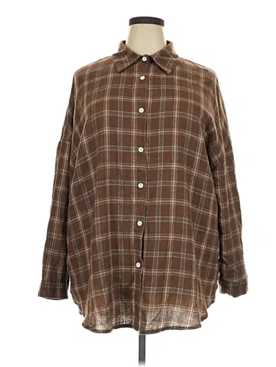 Pre-owned Lioness Long Sleeve Blouse In Brown