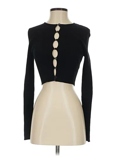Pre-owned Lioness Long Sleeve Top Black Keyhole Neckline Tops