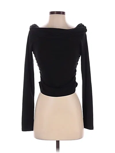 Pre-owned Lioness Long Sleeve Top Black Off The Shoulder Neckline Tops