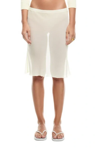 Lioness Low Rise Semisheer Skirt In Daisy