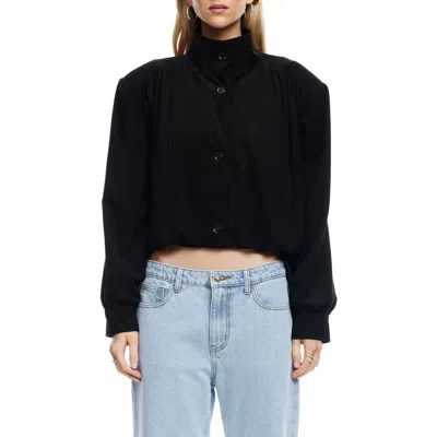 Lioness Luminous Faux Suede Jacket In Black