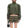 Lioness Luminous Faux Suede Jacket In Green