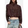 Lioness Luminous Faux Suede Jacket In Brown