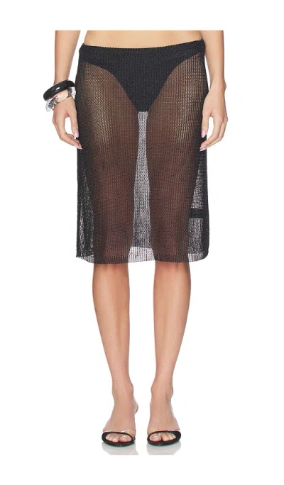 Lioness Luminous Midi Skirt In Black