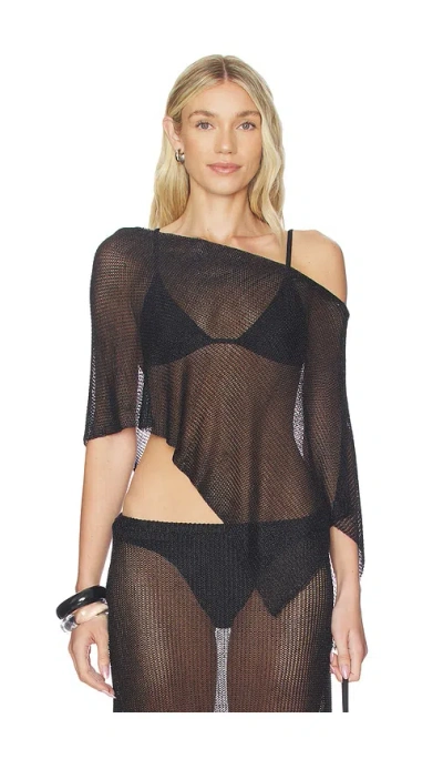 Lioness Luminous Poncho In Black