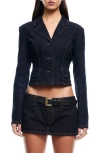 Lioness Lune Denim Blazer In Indigo