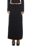 Lioness Lune Pinstripe Low Rise Maxi Skirt In Onyx Pinstripe