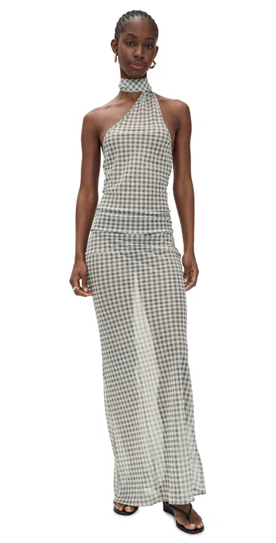 Lioness Lux Maxi Dress Sky Check In Gray