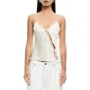 Lioness Mariah Linen Blend Asymmetric Tie Detail Cami Top In Cornsilk