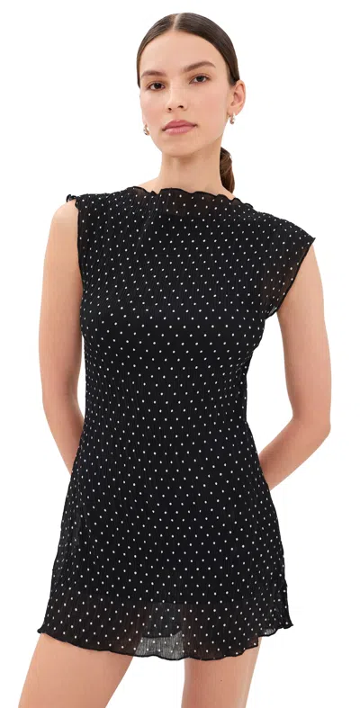 Lioness Mariner Mini Dress Noir Polka