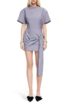 Lioness Martini Draped Belt Minidress In Gray