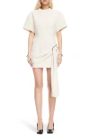 Lioness Martini Draped Belt Minidress In White